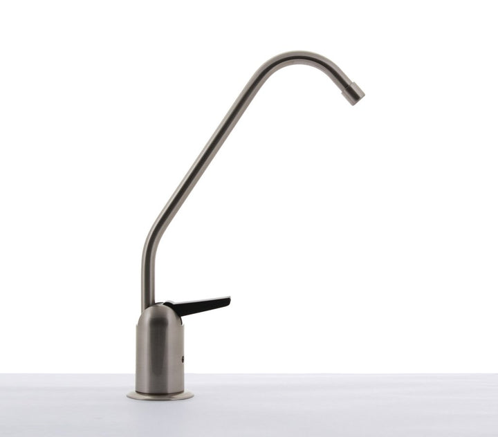 Brushed nickel dispenser faucet