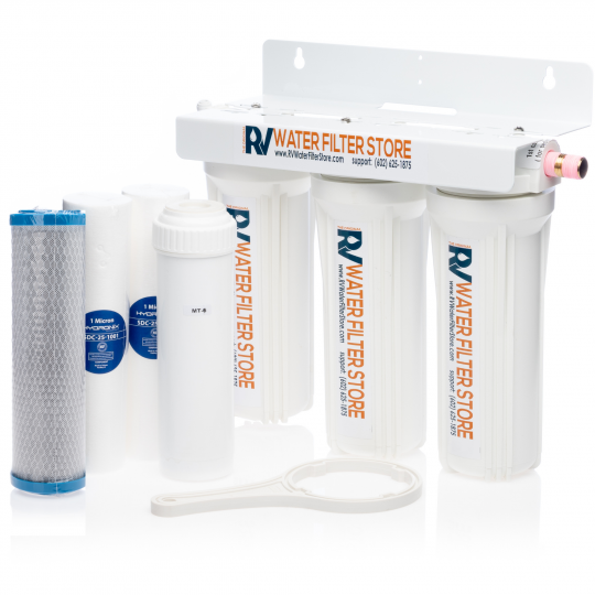 Enhanced RV Water Filter System + Iron & Heavy Metals Filtration - Inside Mount (1/2" PEX)