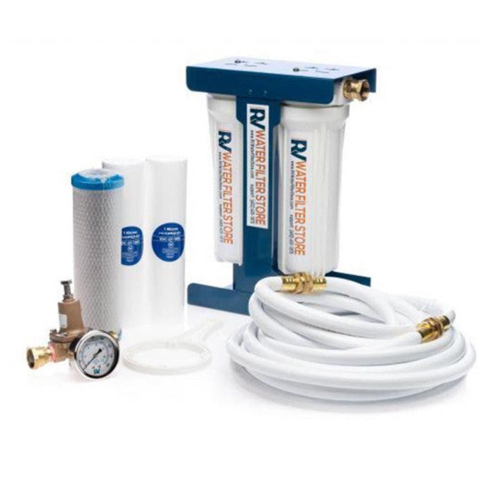 Essential RV Water Filter System - Total Solution with Blue Cage